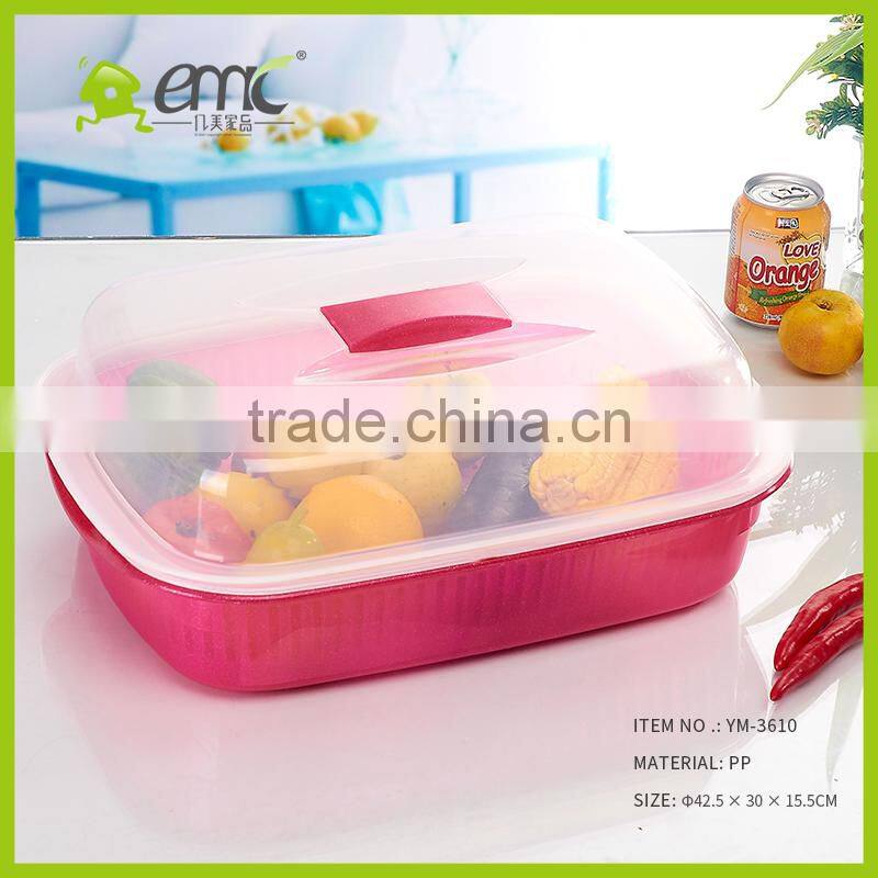 emc plastic kitchen drainers for vegetable and fruits, plastic drainers with lids