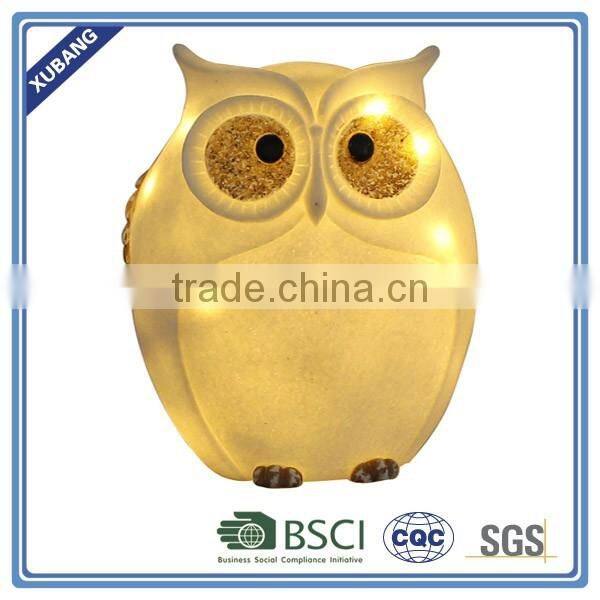 cute owl animal statues garden lights decoration