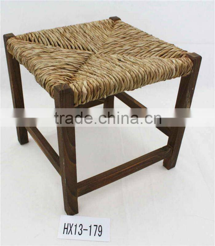 Solid wood chair with rush seat