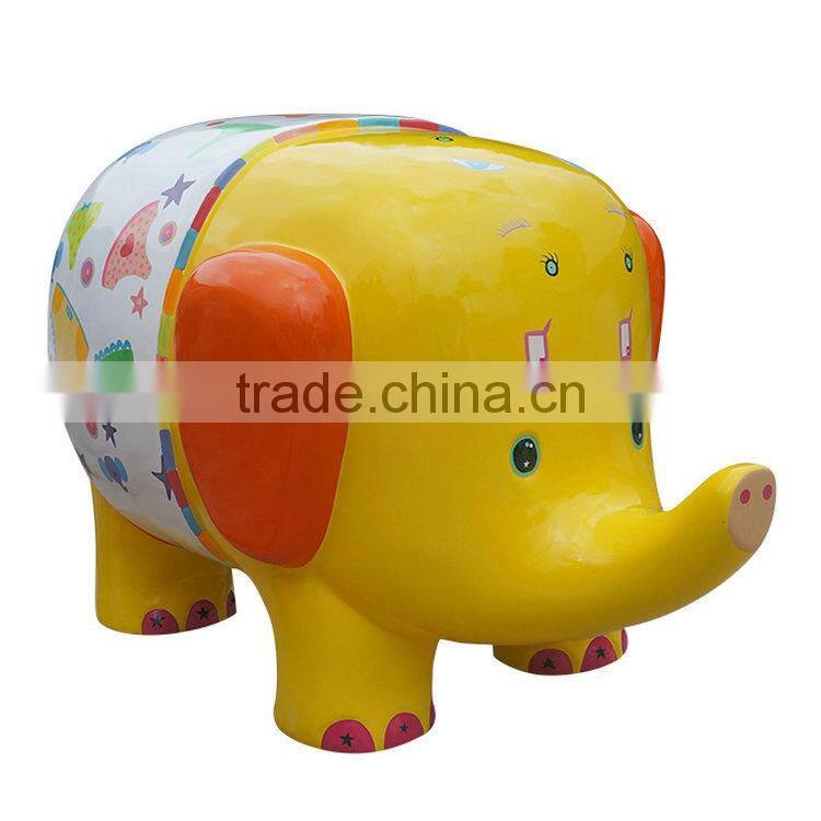 Customized fiberglass colourful elephant statue