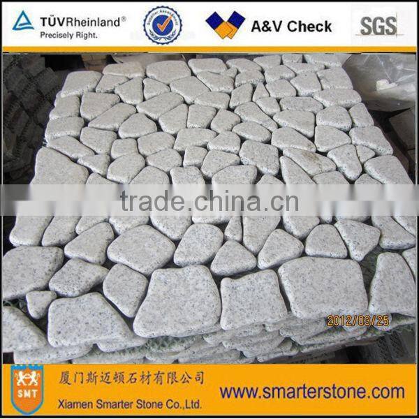 Natural stone paving tsone for driveway porphyry paving on mesh