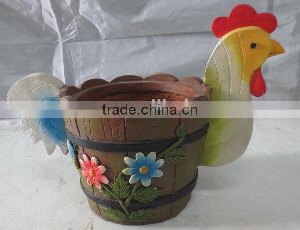 Colorful garden balcony fiberglass animal shape planters pot