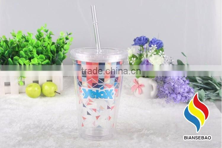 Double Wall 16oz acrylic tumblers for bubble tea