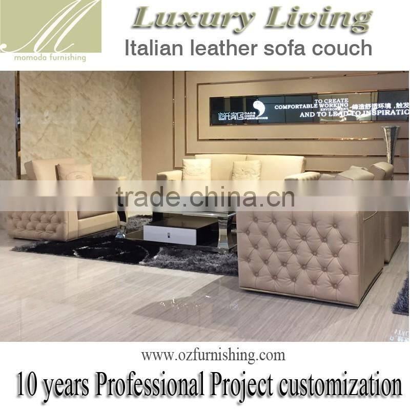 2016 new famous Italy fashion crocodile skin leather living room sofa set 1:1 copy Foshan Lecong furniture supplier