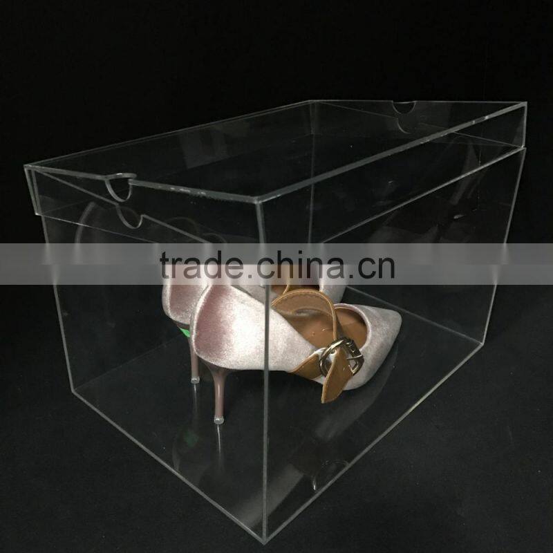 2017 oem custom acrylic storage with lid shoe box