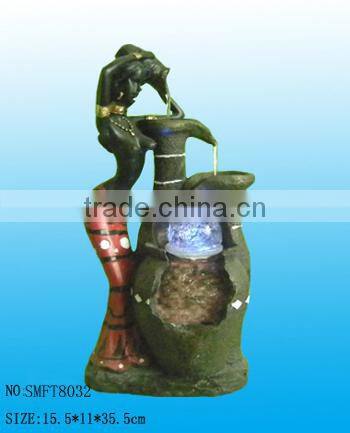 polyresin resin naked lady fountain