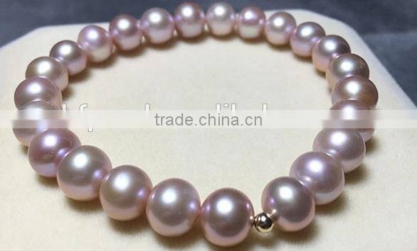 8-9mm purple round freshwater pearl bracelet gift