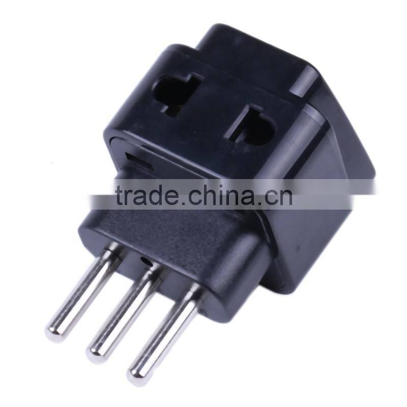 WDI-12A 3 Round pins 10A 250V AC 2 in 1 Italy, Uruguay embedded pins plug converter