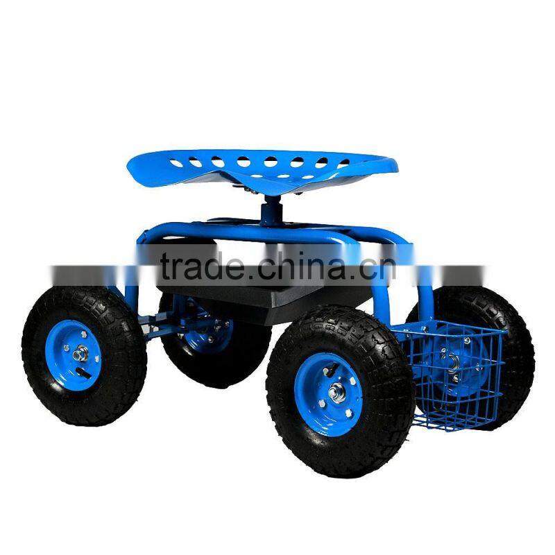 GS-01 Rolling Work Seat With Tool Tray Garden Cart