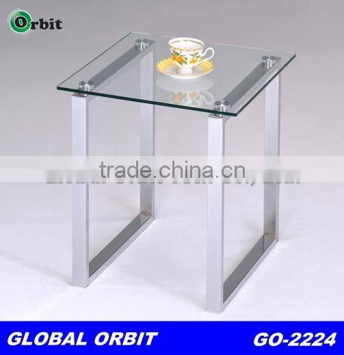 Durable round glass coffee table, office tempered glass convenient table