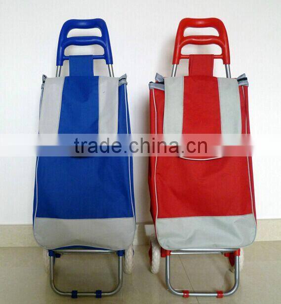 Foldable shopping trolley bag with wheels