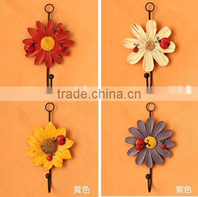 Creative resin wall hook home Decorative wall hook flowers wall hook