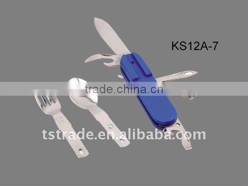 2014 Picnic multi pocket stainless steel barbecue tool set outdoor tableware(K9003-1)