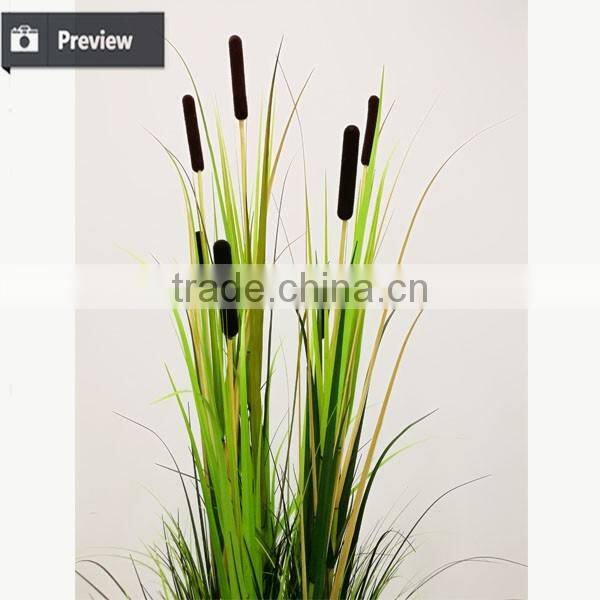 150cm Artificial Onion Grass with Cattails in Pot Fake Grass for Decoration