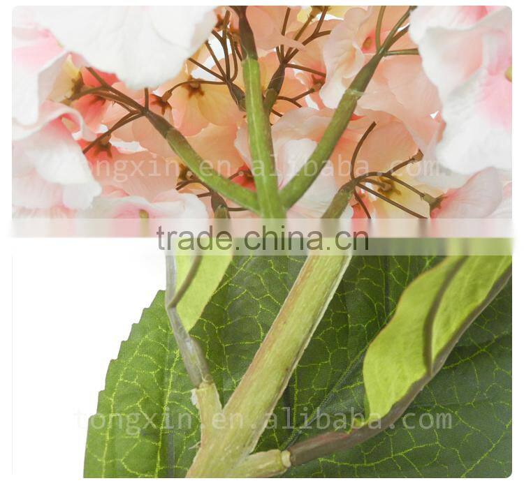 hot sell low moq silk artificial hydrangea fabric flower