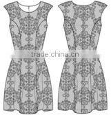 Cap sleeve lace with belt dress