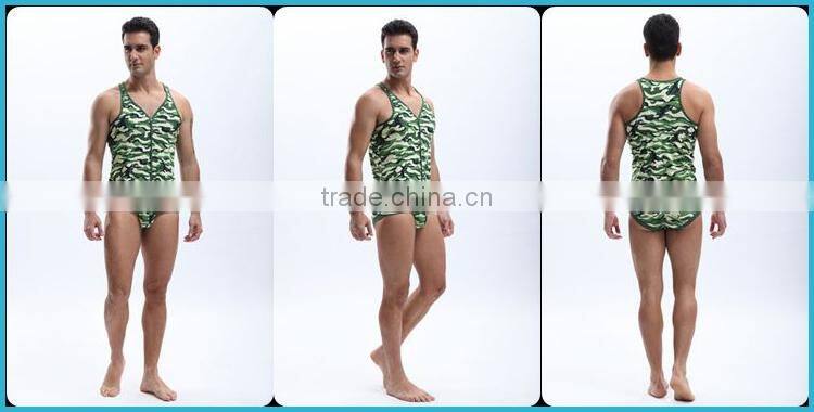 New Arrival 2014 Men Slim Bodysuit Camouflage Men's Slimming Vest SW1011-BX