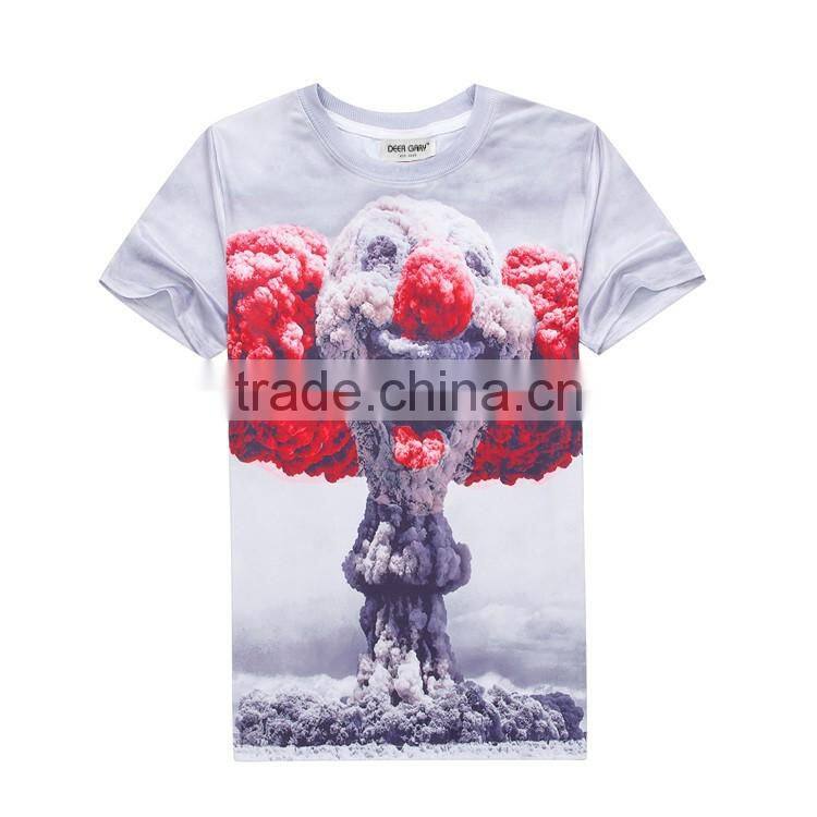 Newest Style Cute Mushroom Cloud Clown Print 3D O-neck Cotton Special Cool Top Tees Men T Shirt