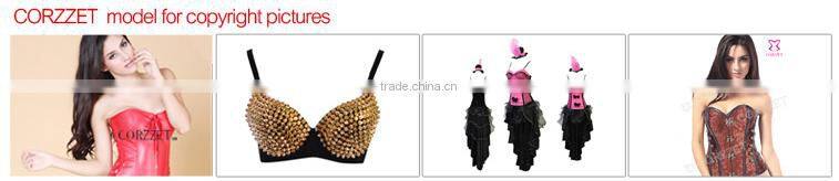 Ladies Plastic Boned Jacquard Crystal Bridal Corset Low price