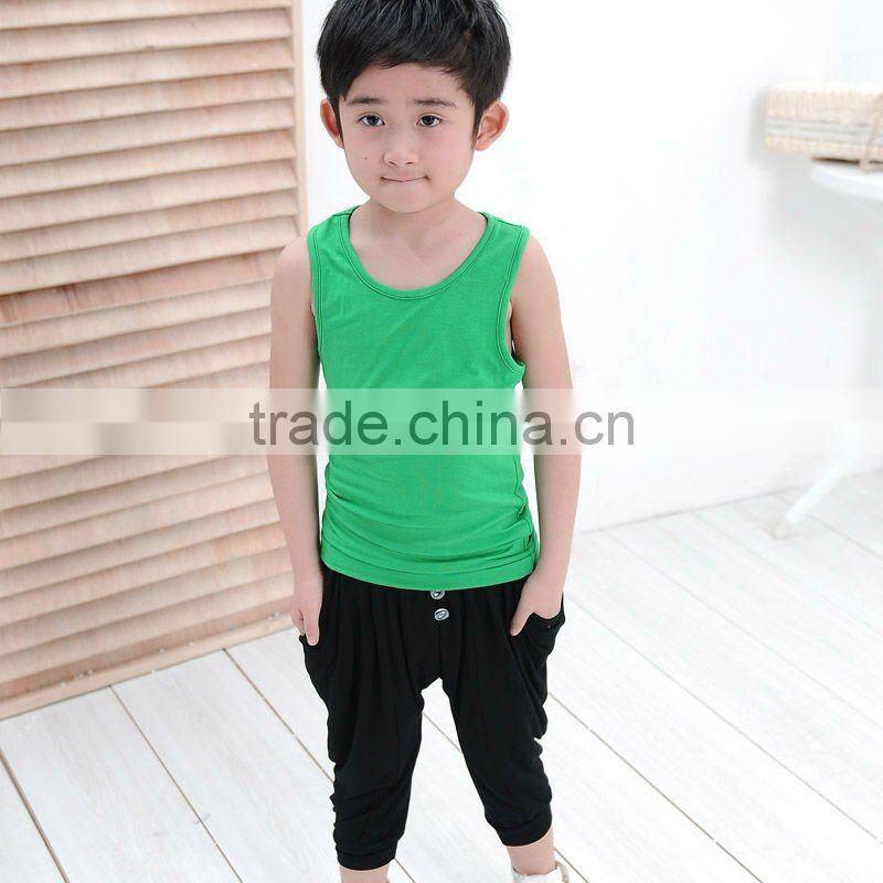 hot sale korean fashion boy pant, black casual 3/4 pant