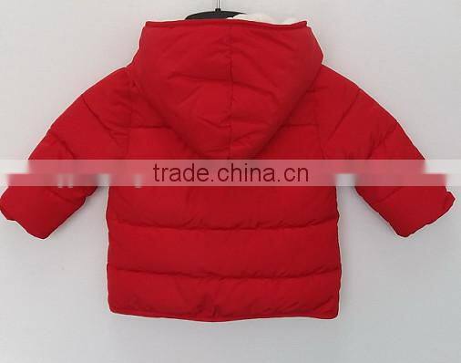 2016 baby girl red faux fur collar cotton padded for winter