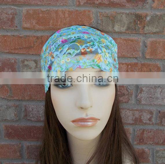 Fashion HOT popular cotton spring lace headwrap