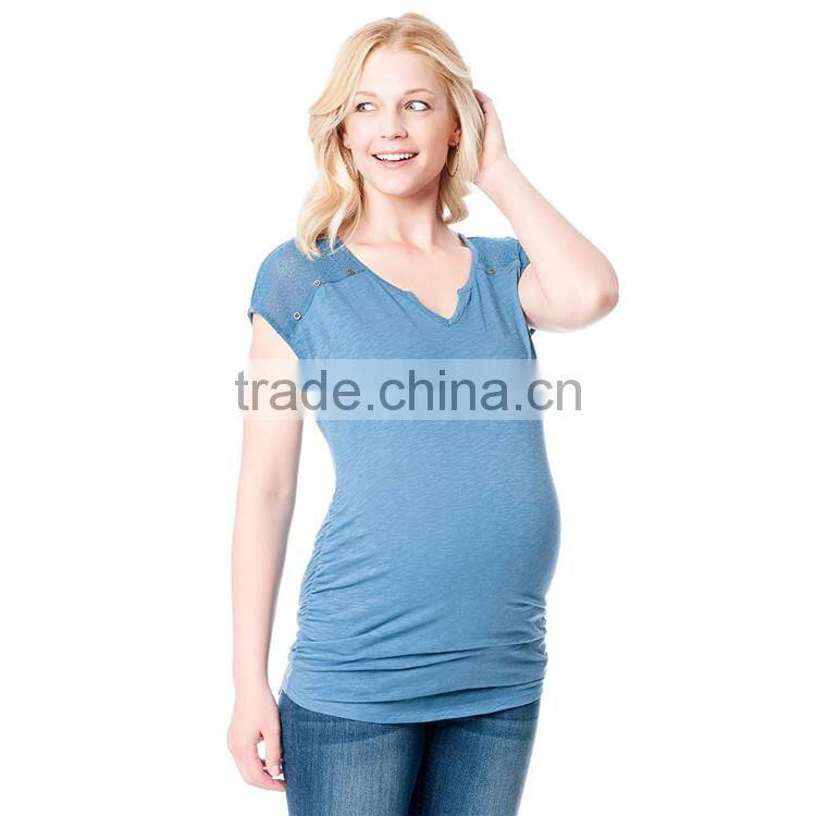 Factory price maternity wear high fashion wholesale blank maternity t shirts