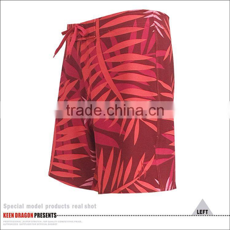 Four way stretch fabric digital printing mens board shorts custom