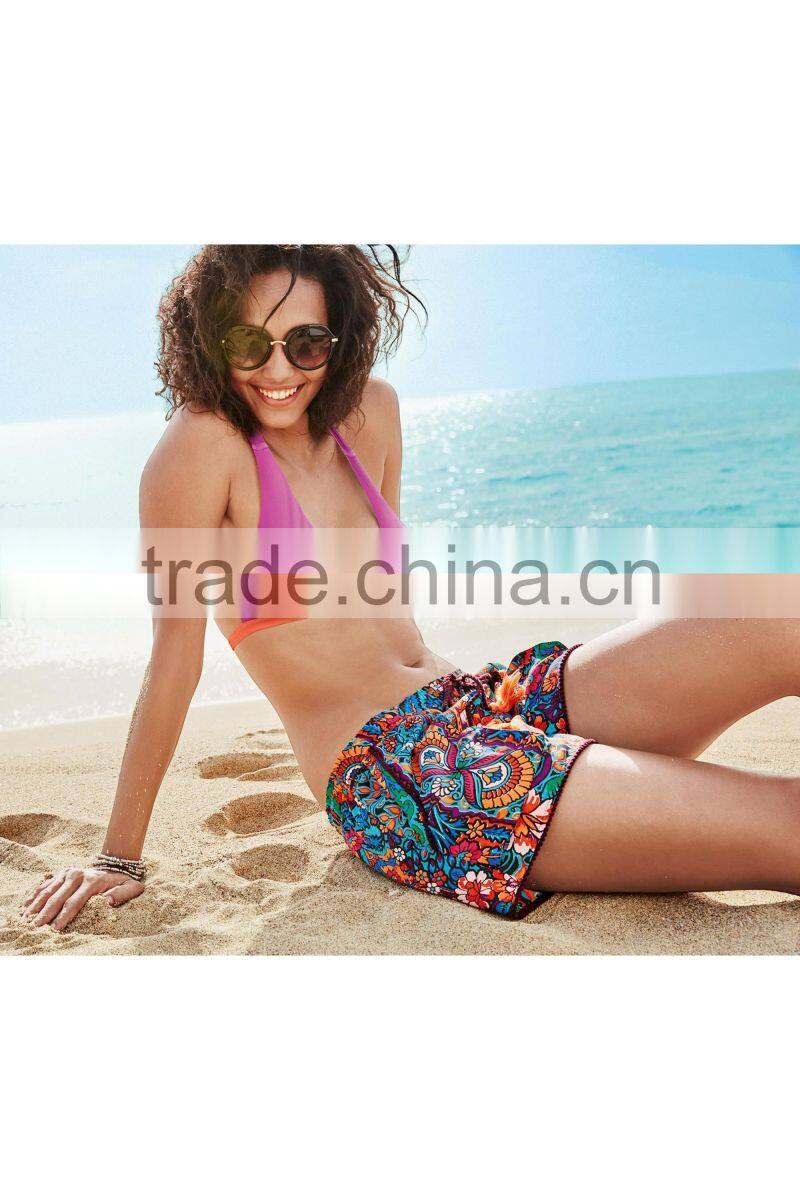 MGOO New Arrival Quick Dry Convertible Pants Custom Printed Tied With The Rope Shorts Women