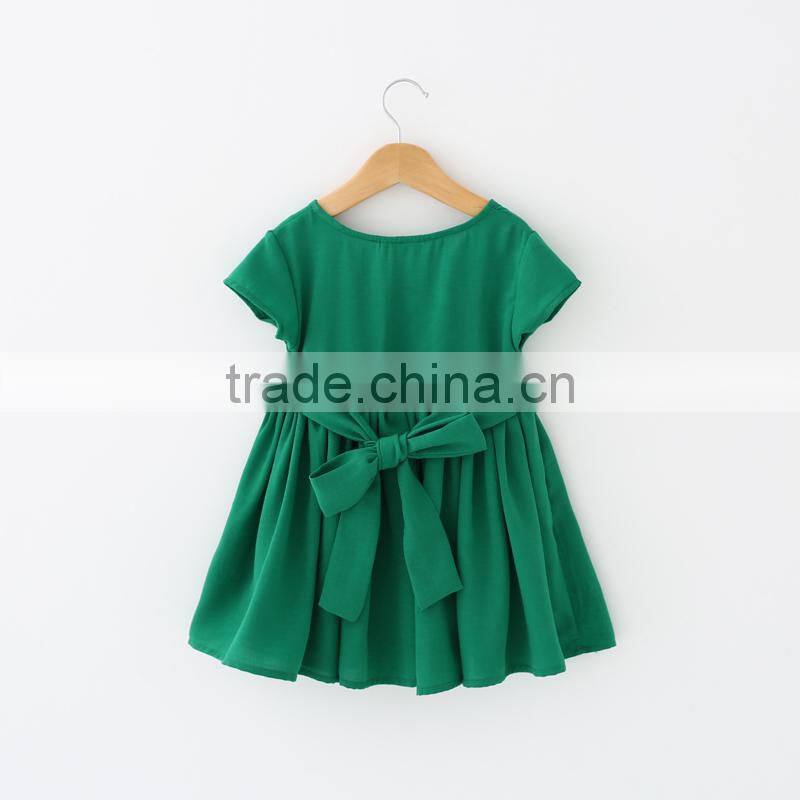 Boutique Children Clothing Green Ruffle Dress Girl Princess Dresses Wholesale