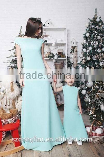 2017 Hot Selling Mother And Daughter Matching Dresses Baby Long Frocks Prom Dress Long Party Frock Designs