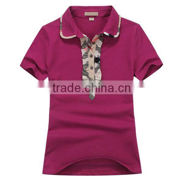 fashion cheap women's polo shirt with embroidered