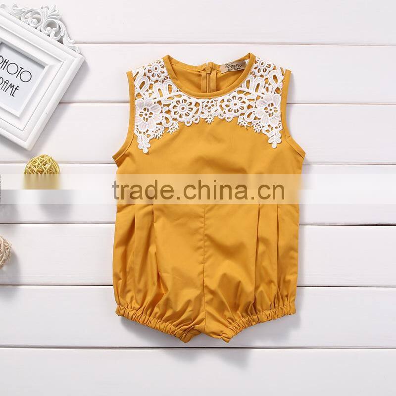 S60673B 2017 Summer Infant Baby Girl Lace Rompers Sleeveless Hot-Tempered Jumpsuit