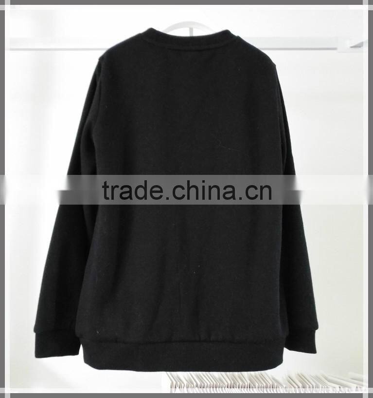 Women's black hoodies & sweatshirts, fashion pull over sweatshirt, women hoodies without hood