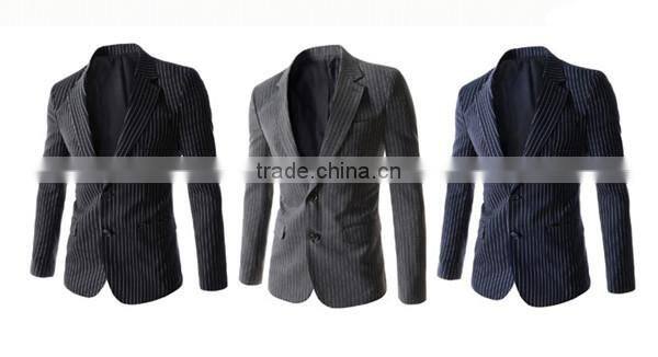 1 pc hot sale good quality 4 size for choice slim fit striped long sleeve V neck slim fit men blazer