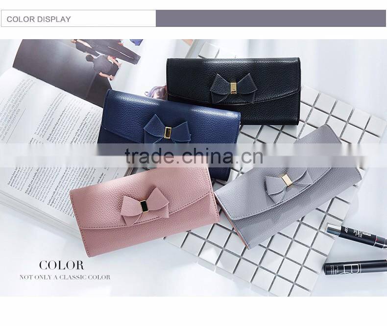 Wholesale Cheap Price Fashion Women Beauty Money Clip Bowknot Wallet &Purse