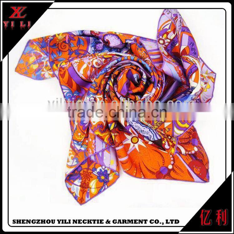 Women custom silk cheap fabric wholesale scarf