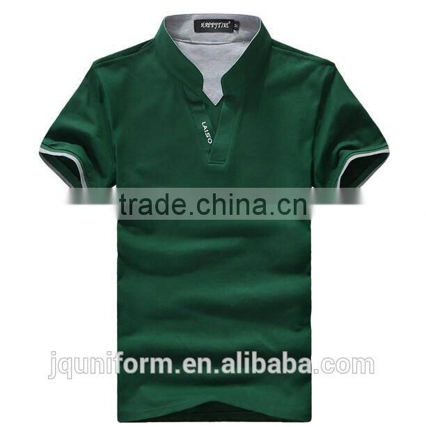 custom latest and new summer style solid colour v collar polo men shirt wholesale for sale