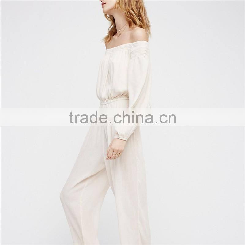 New vintage boho clothing off shoulder summer jumpsuits for women