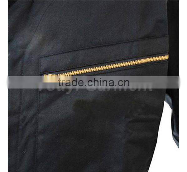 metal zipper overall top quality polyester anti foul workwear uniform