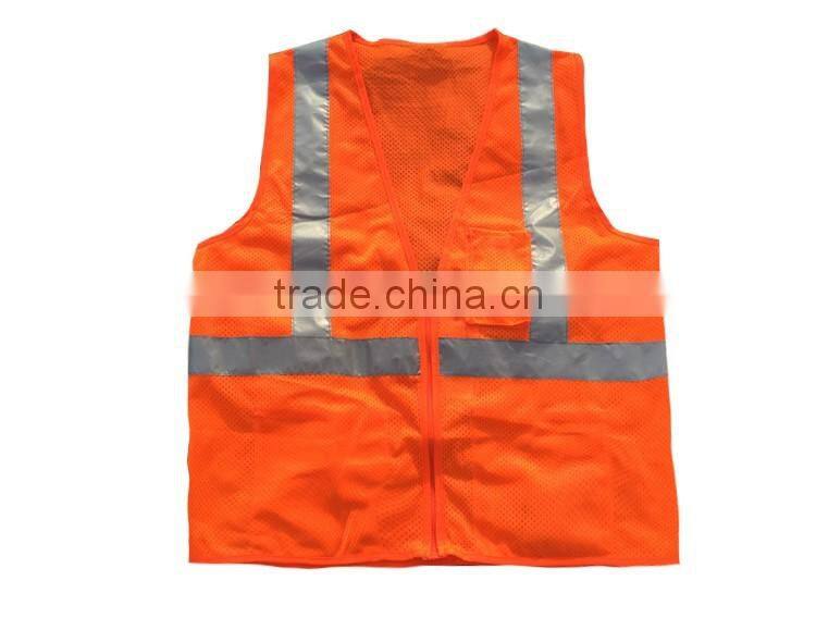 ANSI107 CLASS 2 Men's two vertical reflective tape hi vis safety reflective vest