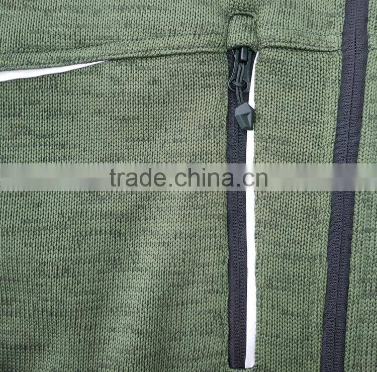 Hot sales melange color mens weaving wear hiking Knitwear Jacket