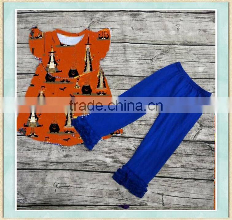 Baby clothes 2017 flutter sleeve Hat-trick picture girls outfit baby halloween costume