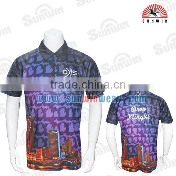 New design cheap dye sublimation mens darts shirts printing