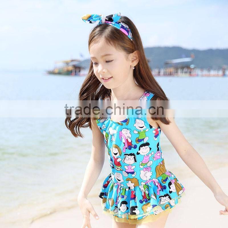 Children's swimwear, Siamese skirt type printing swimsuit