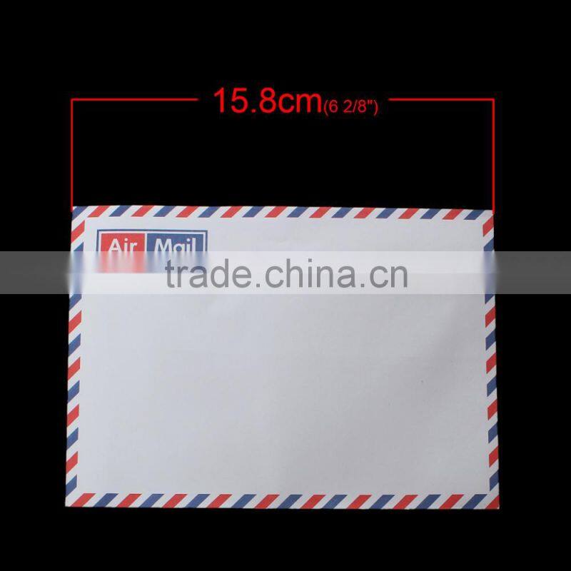 50PCs White Alphabet "Air Mail" Pattern Rectangle Paper Envelopes