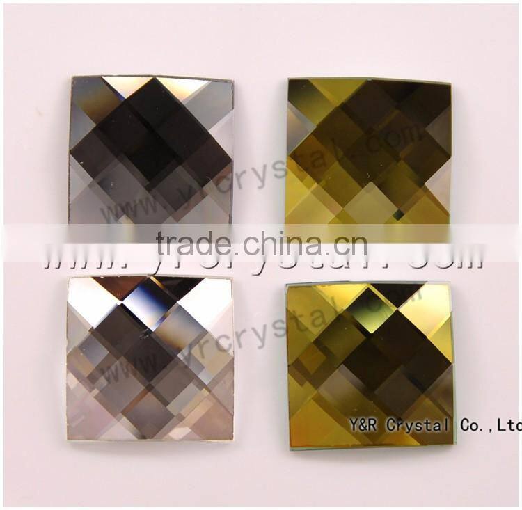 Flat back glass stones fancy glass crystal square stones