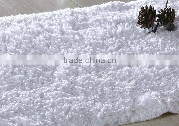 100% cotton long piles plush bath mats