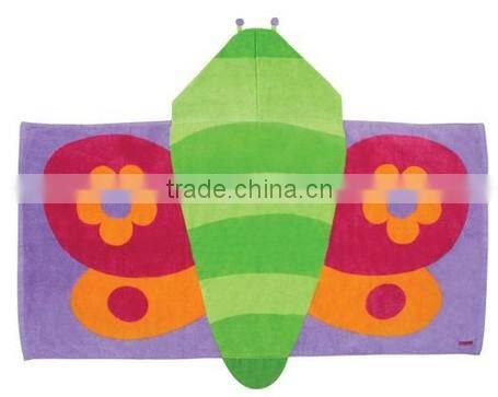 baby bath towel,cotton, 1 side terry, 1 side velour, with hoody ,reactive all over print