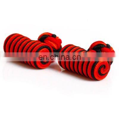 New fashion color can be mixed handmade barrel silk knot cufflink